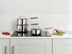 Ninja Zerostick Stainless Steel 3 Piece Non Stick Pan Set -Trend Furniture 1120233 R Z002A