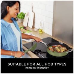 Ninja Zerostick 28cm Non Stick Aluminium Possible Pan -Green -Trend Furniture 1120312 R Z007A