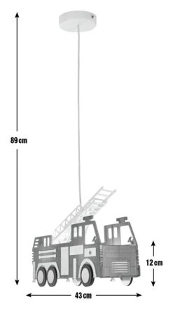 Glow Kids Fire Engine Ceiling Light - Red -Trend Furniture 1151367 R E001