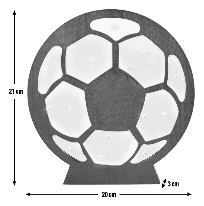 Glow Kids Wooden Football Table Light - Black & White 5 Glow Kids Wooden Football Table Light - Black & White - Image 3
