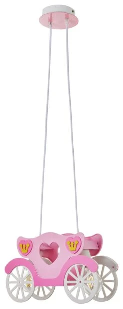 Glow Kids Princess Carriage Pendant Light - Pink & White 12 Glow Kids Princess Carriage Pendant Light - Pink & White -Trend Furniture 1151446 R Z002A