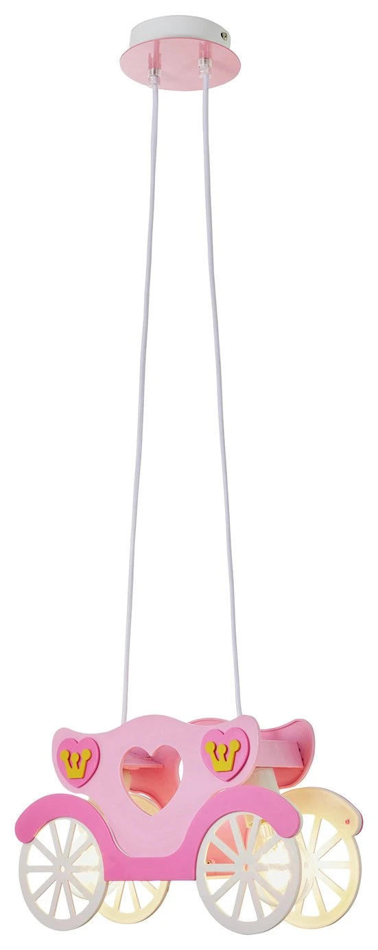 Glow Kids Princess Carriage Pendant Light - Pink & White 9 Glow Kids Princess Carriage Pendant Light - Pink & White - Image 7
