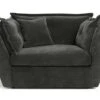 Habitat Jacques Velvet Cuddle Chair - Grey -Trend Furniture 1177217 R Z001A