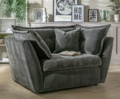 Habitat Jacques Velvet Cuddle Chair - Grey -Trend Furniture 1177217 R Z001C