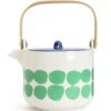 Habitat Abstract Stoneware Teapot - Green And Blue