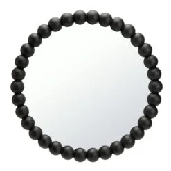 Habitat Beaded Round Wall Mirror - Black - 50x50cm -Trend Furniture 1182642 R Z003A