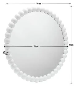 Habitat Beaded Round Wall Mirror - White - 70x70cm 9 Habitat Beaded Round Wall Mirror - White - 70x70cm -Trend Furniture 1182927 R E001