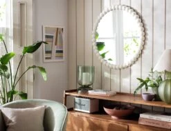 Habitat Beaded Round Wall Mirror - White - 70x70cm 8 Habitat Beaded Round Wall Mirror - White - 70x70cm -Trend Furniture 1182927 R Z001C