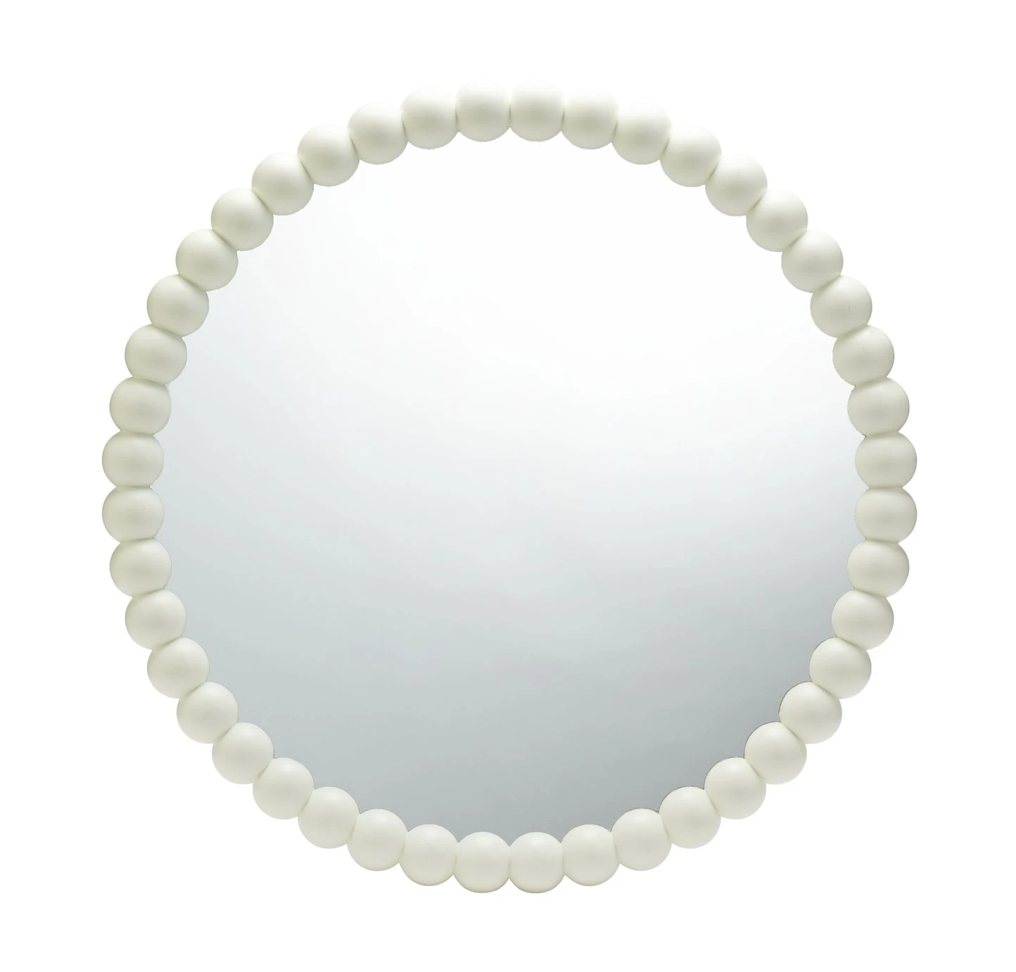 Habitat Beaded Round Wall Mirror - White - 70x70cm 6 Habitat Beaded Round Wall Mirror - White - 70x70cm - Image 4