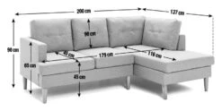 Habitat Joshua Self Assembly Right Hand Corner Sofa – Grey -Trend Furniture 1185601 R E001