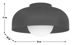 Habitat Modern Globe Metal Bathroom Ceiling Light - Black -Trend Furniture 1233584 R E001