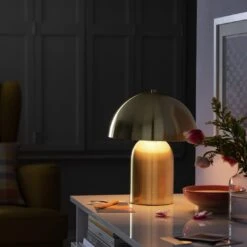 Habitat Mushroom Steel Table Lamp - Brass -Trend Furniture 1233670 R Z002C