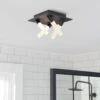 Habitat Metal 4 Light LED Bathroom Flush Ceiling Light-Black 1 Habitat Metal 4 Light LED Bathroom Flush Ceiling Light-Black -Trend Furniture 1233687 R Z001A