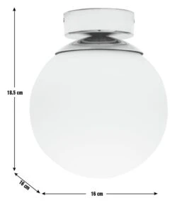Habitat Opal Glass Bathroom Flush Ceiling Light - White -Trend Furniture 1233759 R E001