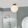Habitat Opal Glass Bathroom Flush Ceiling Light - White -Trend Furniture 1233759 R Z001A
