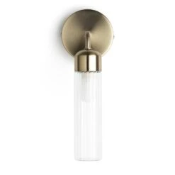 Habitat Ribbed Metal Bathroom Wall Light - Gold -Trend Furniture 1233814 R Z001C