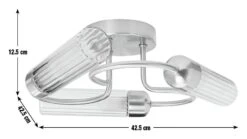 Habitat Ribbed Metal 3 Light Bathroom Ceiling Light - Gold -Trend Furniture 1233845 R E001