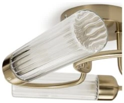 Habitat Ribbed Metal 3 Light Bathroom Ceiling Light - Gold -Trend Furniture 1233845 R Z002A