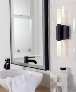 Habitat Metal 2 Light LED Bathroom Wall Light - Black -Trend Furniture 1233876 R Z002C