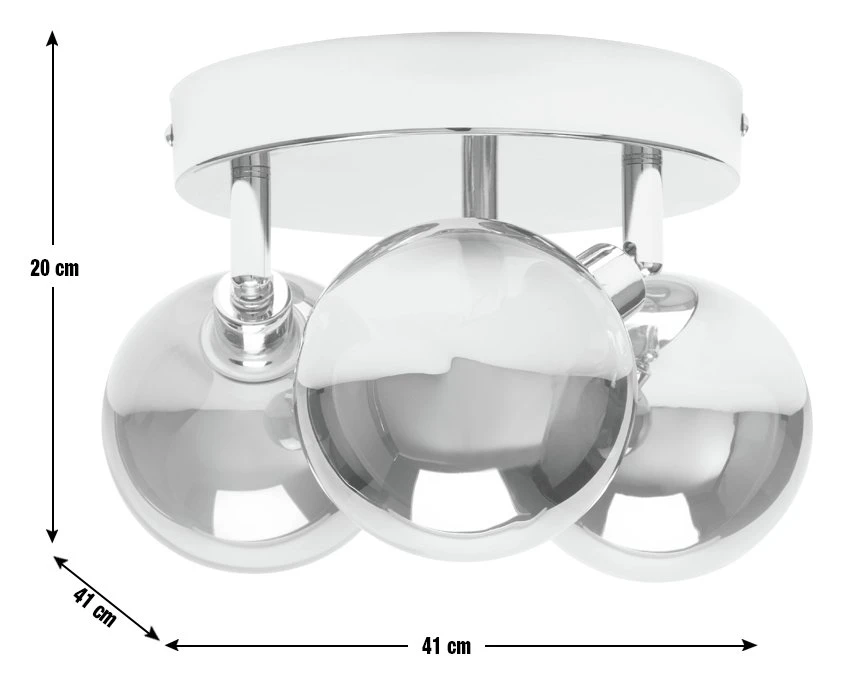 Habitat Globe Metal Bathroom Flush To Ceiling Light - Silver 5 Habitat Globe Metal Bathroom Flush To Ceiling Light - Silver - Image 3