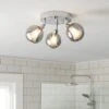 Habitat Globe Metal Bathroom Flush To Ceiling Light - Silver