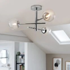 Habitat Sputnik Metal Bathroom Flush Ceiling Light - Chrome 13 Habitat Sputnik Metal Bathroom Flush Ceiling Light - Chrome -Trend Furniture 1233890 R Z002C