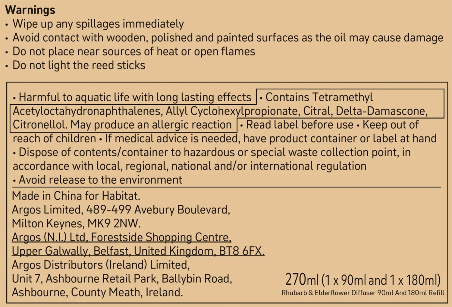 Habitat 90ml Diffuser & 180ml Refill - Rhubarb & Elderflower 6 Habitat 90ml Diffuser & 180ml Refill - Rhubarb & Elderflower - Image 4