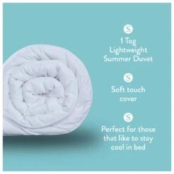 Slumberdown Light & Cool 1 Tog Duvet - Single -Trend Furniture 1251449 R Z003A