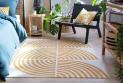 Habitat Global Print Flatweave Rug - 120X170cm - Yellow -Trend Furniture 1256664 R Z002C