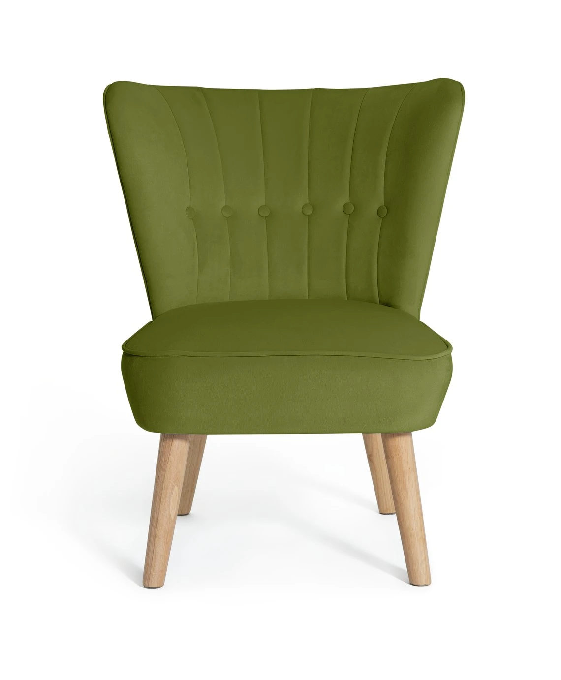 Habitat Alexis Velvet Cocktail Chair - Olive 3 Habitat Alexis Velvet Cocktail Chair - Olive