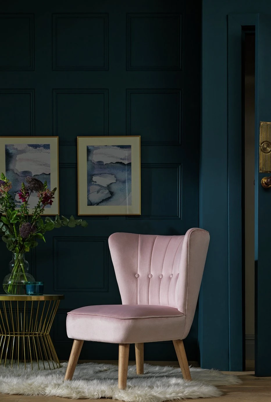 Habitat Alexis Velvet Cocktail Chair - Olive 4 Habitat Alexis Velvet Cocktail Chair - Olive - Image 2