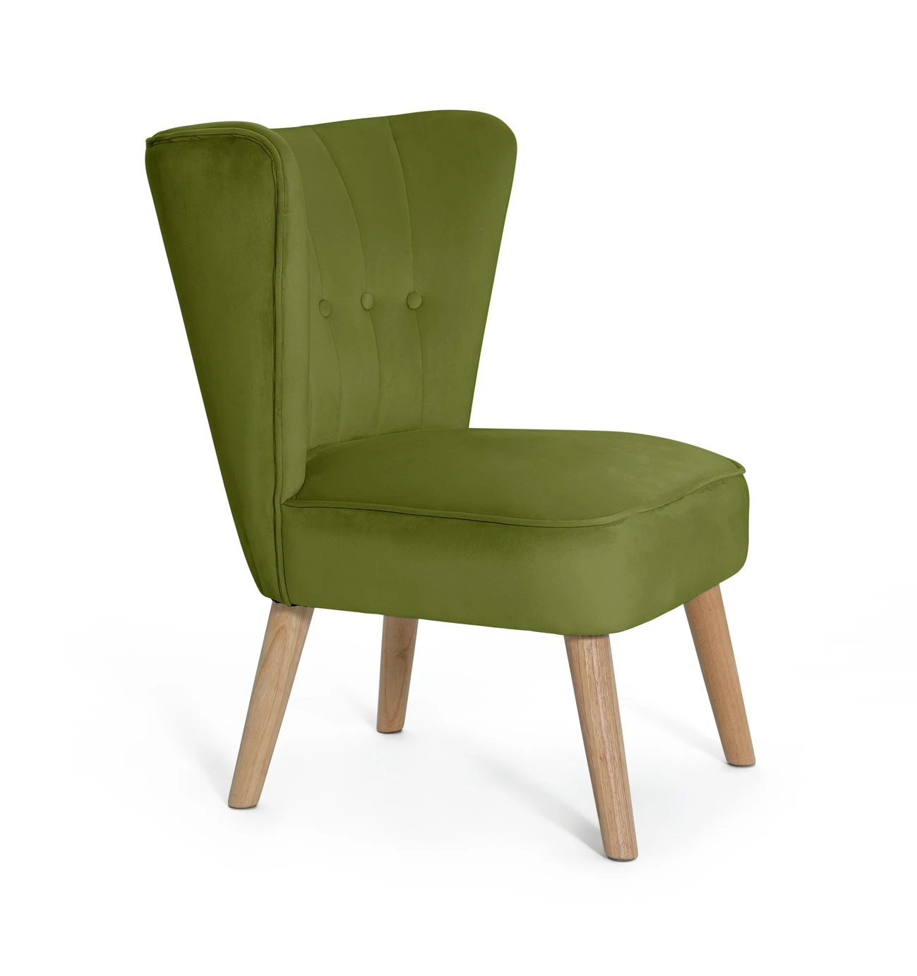 Habitat Alexis Velvet Cocktail Chair - Olive 9 Habitat Alexis Velvet Cocktail Chair - Olive - Image 7
