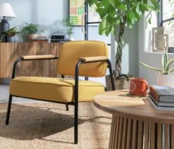 Habitat Jesper Fabric Accent Chair - Yellow -Trend Furniture 1402047 R Z002C
