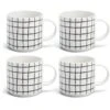 Habitat Grid Set Of 4 Mugs - White -Trend Furniture 1402944 R Z001A