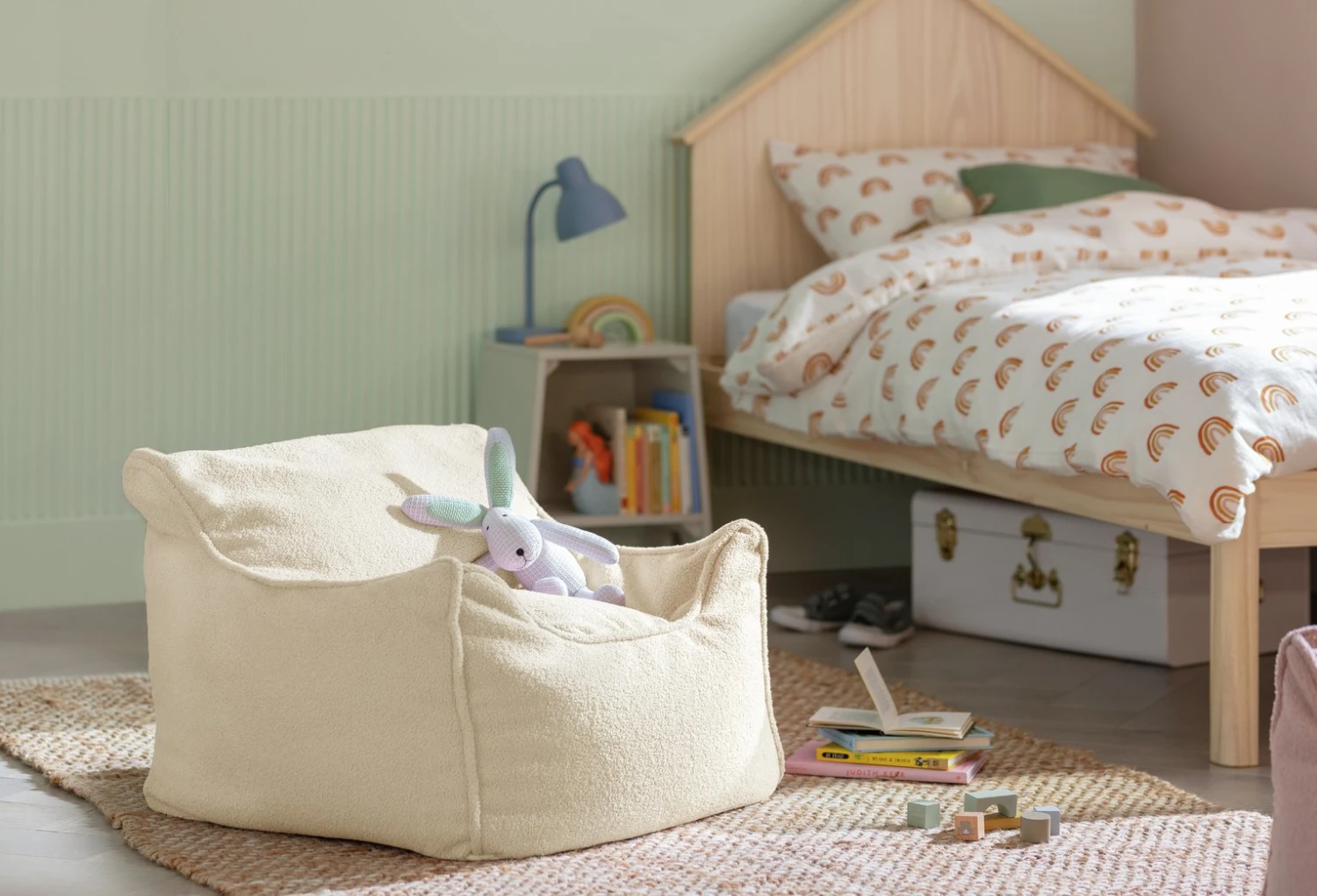 Habitat Kids Single Chair Boucle Bean Bag - Off White 3 Habitat Kids Single Chair Boucle Bean Bag - Off White