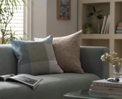 Habitat Gingham Check Cushion - Sage Green - 43x43cm -Trend Furniture 1409143 R Z001C