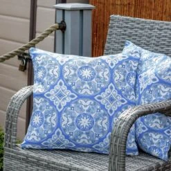 Streetwize Jacquard Outdoor Cushion Blue - Pack Of 4 -Trend Furniture 1480117 R Z006A