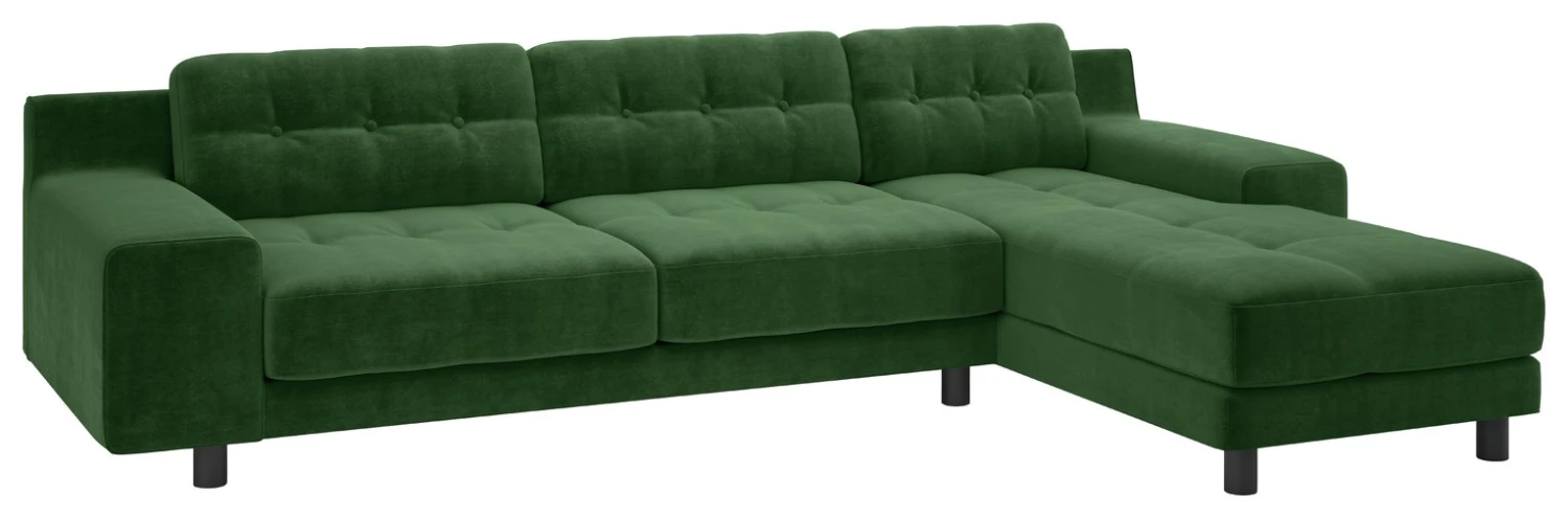Habitat Hendricks Velvet Corner Chaise Sofa - Moss Green 3 Habitat Hendricks Velvet Corner Chaise Sofa - Moss Green
