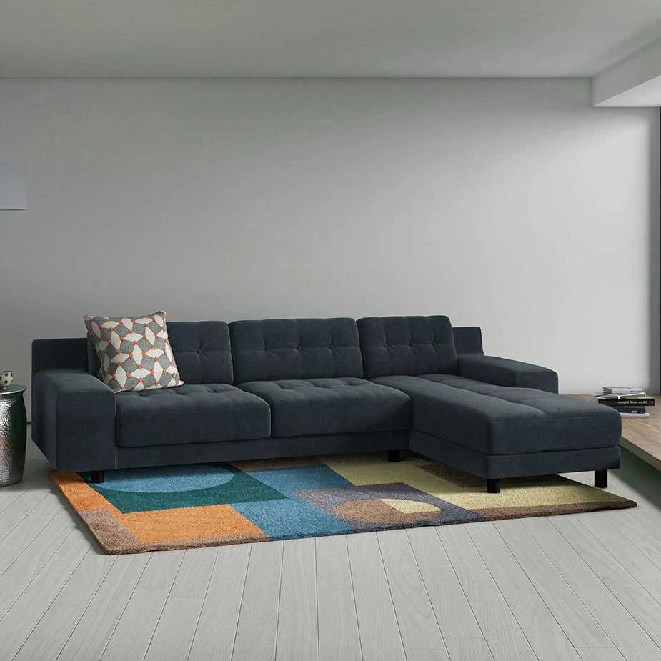 Habitat Hendricks Velvet Corner Chaise Sofa - Moss Green 4 Habitat Hendricks Velvet Corner Chaise Sofa - Moss Green - Image 2