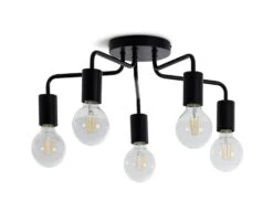 Habitat Rayner Steel 5 Light LED Flush Ceiling Light - Black -Trend Furniture 1518261 R Z001C