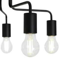Habitat Rayner Steel 5 Light LED Flush Ceiling Light - Black -Trend Furniture 1518261 R Z003A