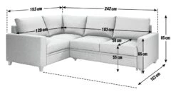 Habitat Seattle Left Corner Fabric Sofa Bed - Charcoal -Trend Furniture 1663123 R E001