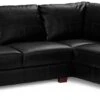 Habitat Salisbury Leather Left Hand Corner Sofa - Black
