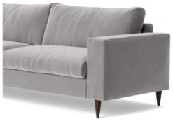 Swoon Evesham Velvet 3 Seater Sofa - Silver Grey -Trend Furniture 1970452 R Z005A
