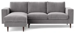 Swoon Evesham Velvet Left Hand Corner Sofa - Silver Grey -Trend Furniture 1971114 R Z002A