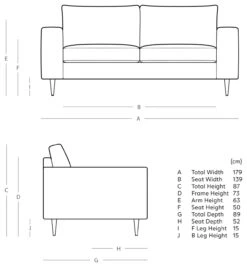 Swoon Evesham Velvet 2 Seater Sofa - Ink Blue -Trend Furniture 1971334 R E001
