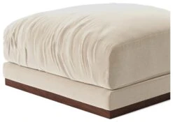 Swoon Denver Velvet Ottoman Footstool - Taupe -Trend Furniture 1971774 R Z004A