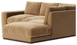 Swoon Denver Velvet Right Hand Corner Sofa - Biscuit -Trend Furniture 1972216 R Z004A