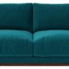 Swoon Denver Velvet 2 Seater Sofa- Kingfisher Blue 1 Swoon Denver Velvet 2 Seater Sofa- Kingfisher Blue -Trend Furniture 1972601 R Z001A