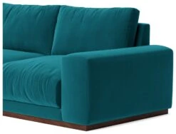 Swoon Denver Velvet 2 Seater Sofa- Kingfisher Blue -Trend Furniture 1972601 R Z004A